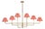 Regina Andrew Polly Chandelier, Natural Brass with Wild Poppy Scalloped Shade - 2 cartons For Sale