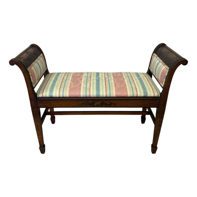 1940's Adams Style Painted Bench For Sale