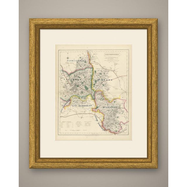 This antique fox hunting map of oxfordshire, engraved by j. And c. Walker for hobson's fox-hunting atlas circa 1870,...
