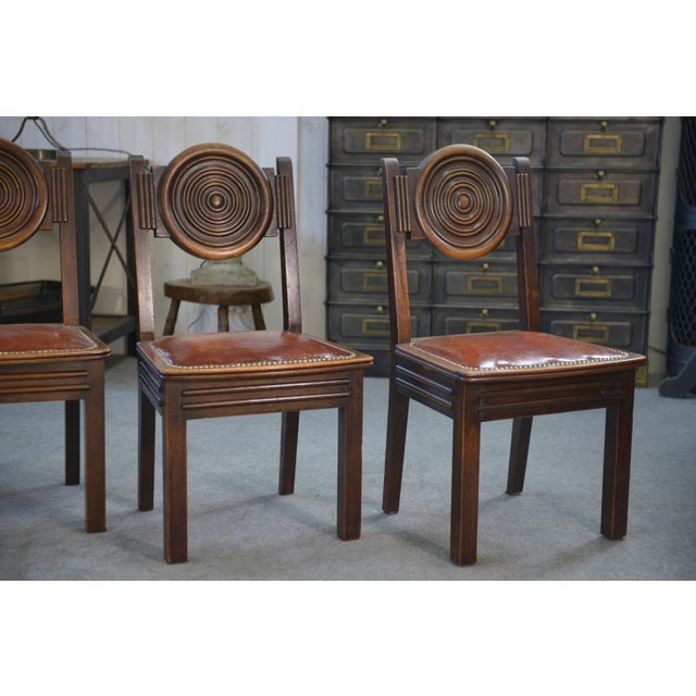 Chairs with Leather Seats by Étienne Kohlmann, 1960s, Set of 6 For Sale - Image 13 of 14
