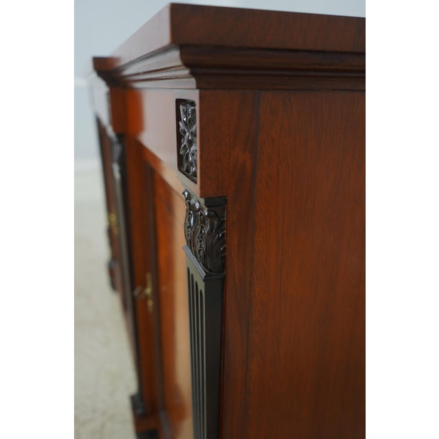 1990s Baker Neoclassical Mahogany Sideboard W. Ebonized Details For Sale - Image 10 of 18