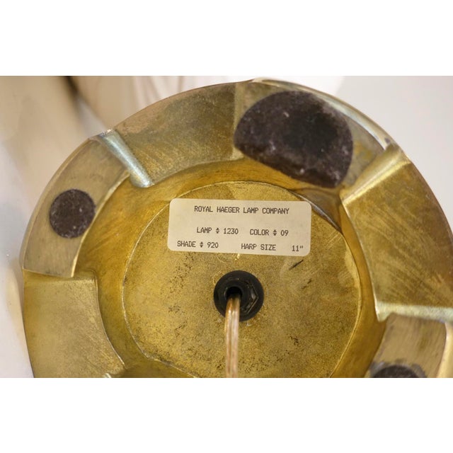 1970s Royal Haeger Hollywood Regency Modern Tulip Ginger Jar Porcelain Brass Table Lamps - a Pair For Sale - Image 13 of 13