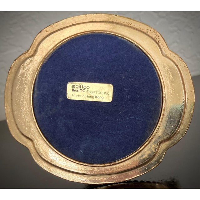 Diminutive Mid 20th-Century Brass Swan on a Dish Ring Holder, Hong Kong For Sale - Image 14 of 17