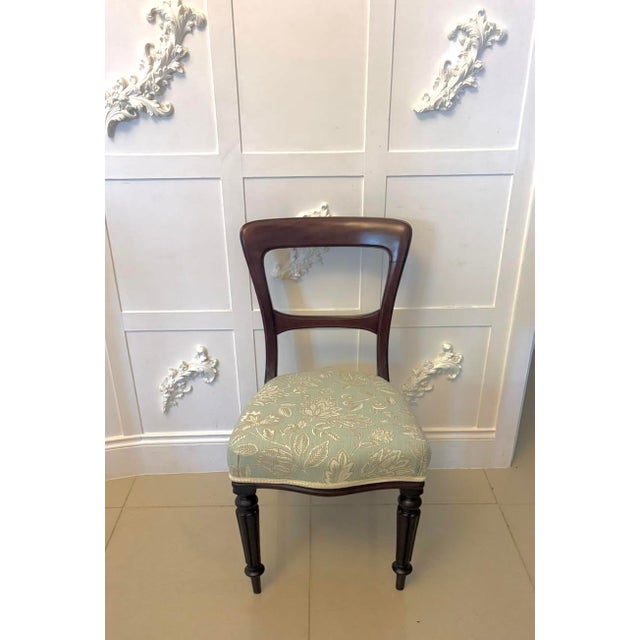 19th Century Antique Victorian Mahogany Dining Chairs with Reeded Legs, 1860, Set of 6 For Sale - Image 5 of 15