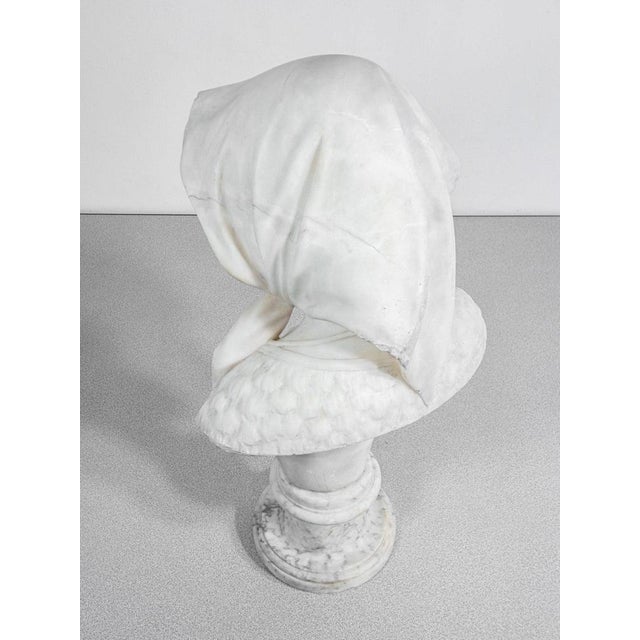 Marble Bust of a Girl with a Water Bottle. 1800s For Sale - Image 16 of 18