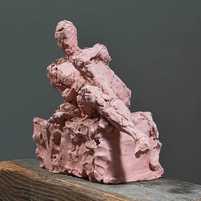 1960s Vintage Neo-Expressionist/Brutalist Male Figurative Clay Sculpture For Sale - Image 5 of 11