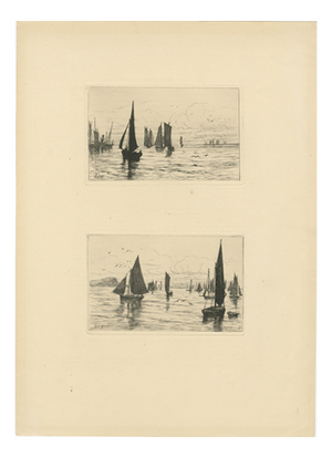 George S. Ferrier, Fshing Boats, 1879, Etchings, Set of 2