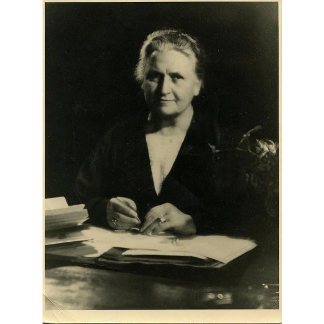 Studio Vasari, Portrait of Maria Montessori, Vintage Black & White Photograph, 1940s For Sale