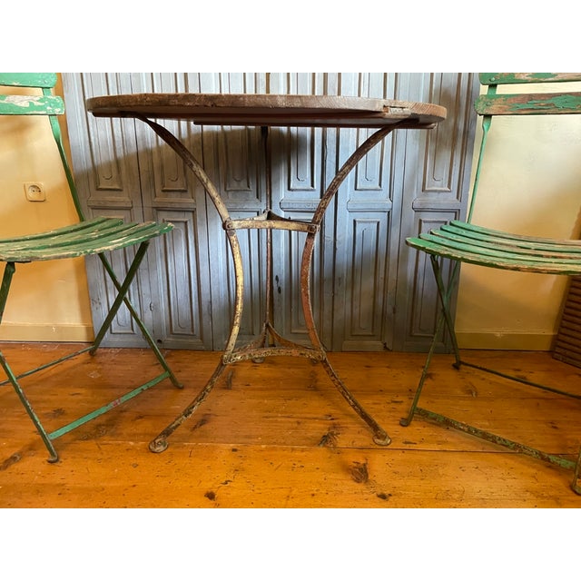 Wood Bistro Table Side Table French, 1890s For Sale - Image 7 of 15