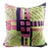 Artist Studio Made Quilted Green Pink Monoprint Pillow For Sale
