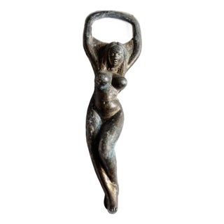 Mid-Century Nude Female Bottle Opener in Brass, Italy, 1940s For Sale