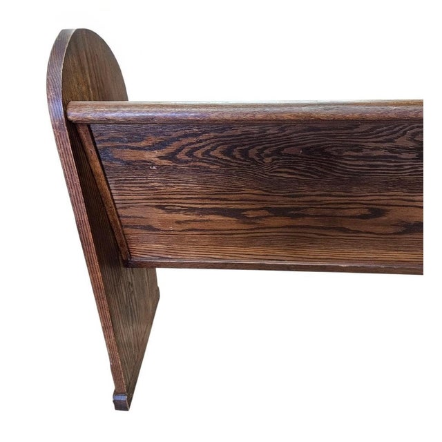 Antique Synagogue Bench Church Pew Solid Oak Neo Gothic Revival Star of David For Sale - Image 12 of 18