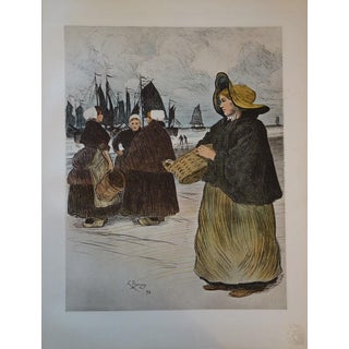 Louis Borgex, The Sardinières, 1898, Lithograph For Sale