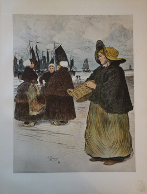 Louis Borgex, The Sardinières, 1898, Lithograph