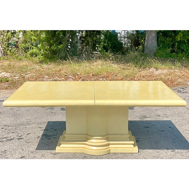 Bone Late 20th Century Vintage Regency Tessellated Bone Dining Table For Sale - Image 7 of 9