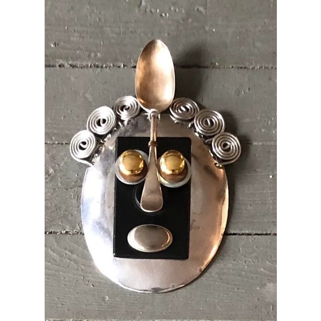 Original Contemporary Karl Howard Wire Art Metal Abstract Mask Signed For Sale - Image 4 of 4