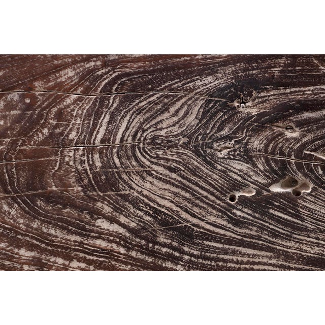 Wood Patina Finish Lychee Wood Coffee Table For Sale - Image 7 of 7