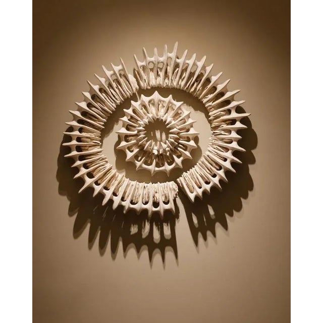 Amaltias Triptych Wall Deco in Stoneware with White Glaze by Kallia Panopoulou Dimensions: D 14 x W 70 x H 70 cm....