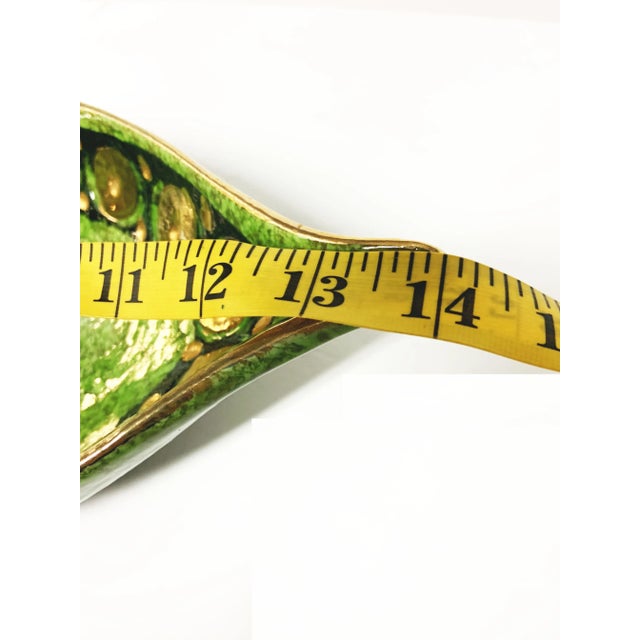 Green 1960s Mid-Century Modern Vimax Pottery Made in Italy Green Gold Bowl For Sale - Image 8 of 8