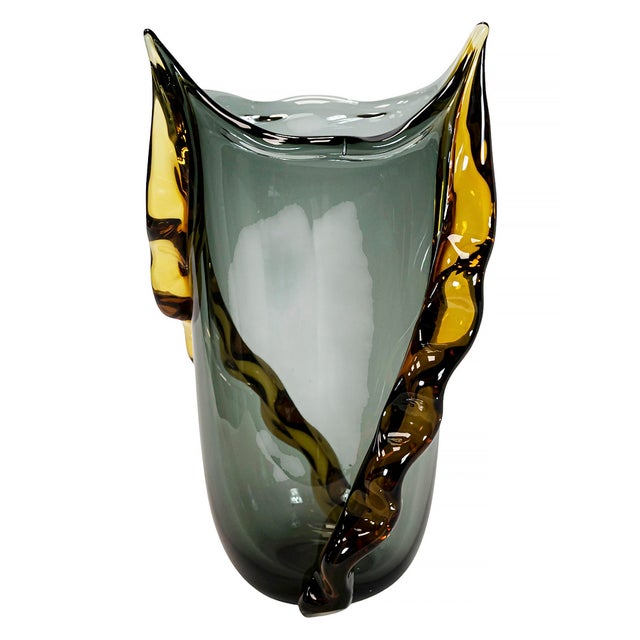 Vintage Italian Murano Glass Vase by Diego Bardella For Sale - Image 6 of 10