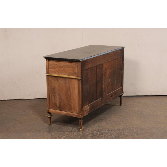 Wood 19th Century Louis XVI Commode With Original Marble & Brass Trim For Sale - Image 7 of 12