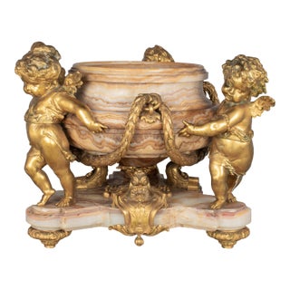 H. Journet & Cie 19th Century French Ormolu Bronze & Oynx Centerpiece For Sale