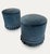 Liberty Ottomans in Turquoise Velvet, 1890s, Set of 4 For Sale - Image 3 of 4