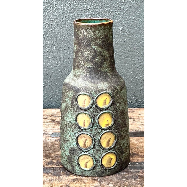 Vintage West German Original Studio Pottery Vase For Sale - Image 4 of 12