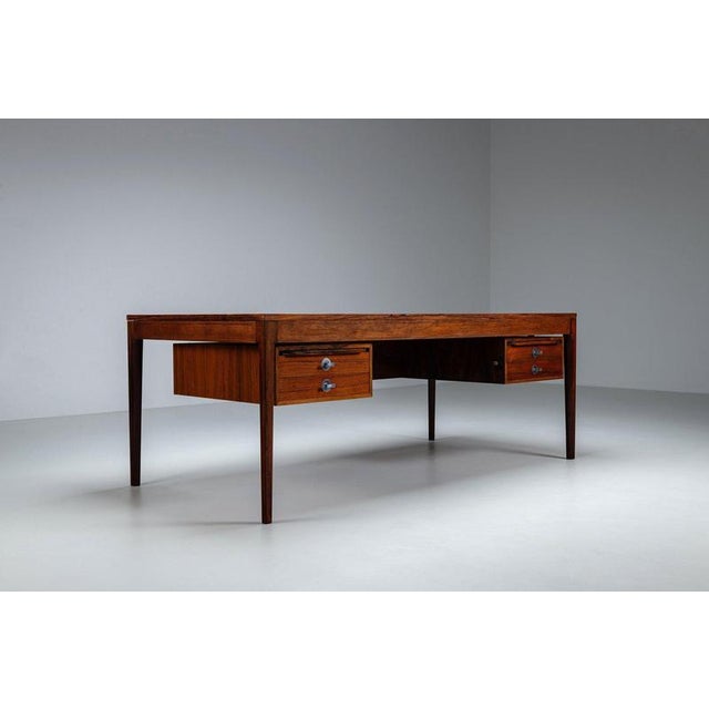 Brown FD-951 Diplomat Desk in Rosewood by Finn Juhl for France & Son, Denmark, 1960 For Sale - Image 8 of 18