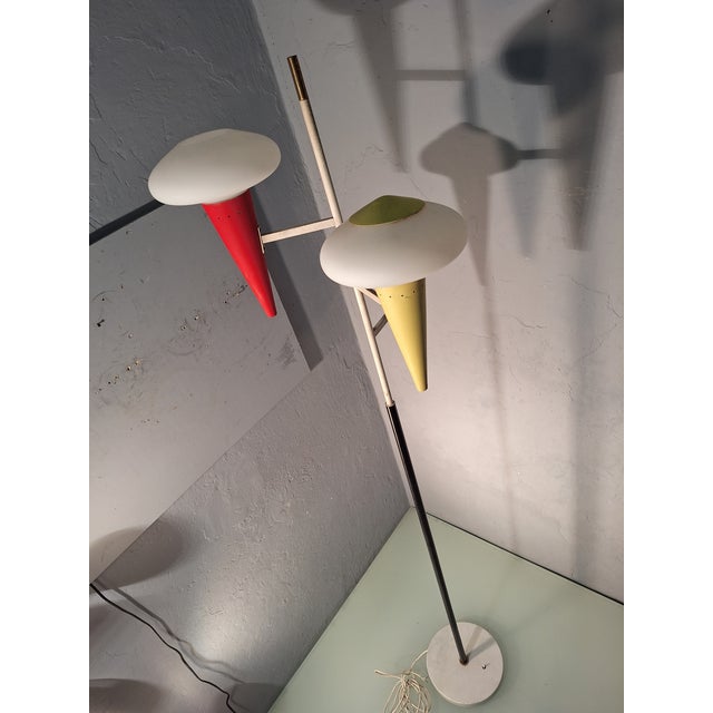 Mid-Century Modern Floor Lamp in Brass & Glass from Stilux Milano, 1960s For Sale - Image 3 of 10