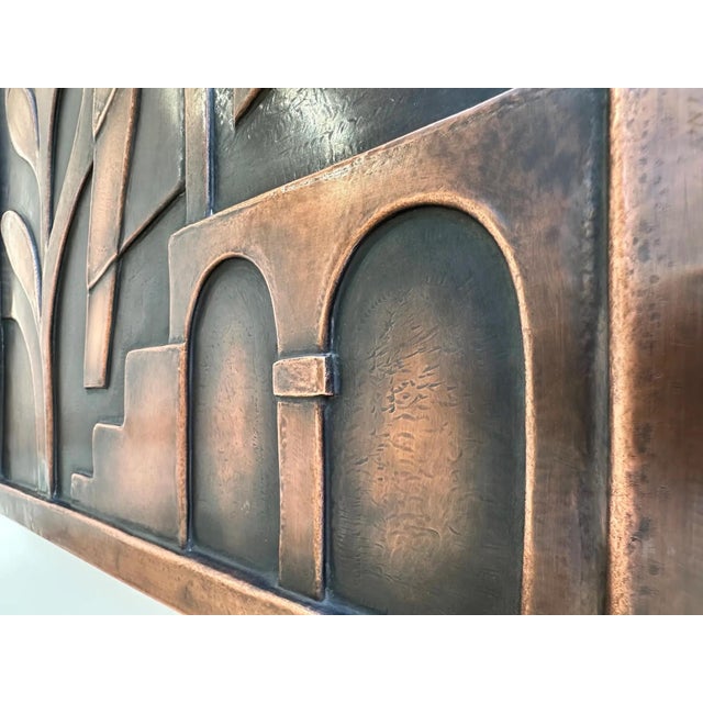 Abstract Copper Owl Wall Relief Sculpture For Sale - Image 4 of 12