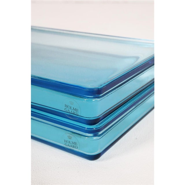 Glass Danish Modern Thurø Lidded Boxes in Glass by Rauff & Møldrup for Holmegaard, 2000s, Set of 2 For Sale - Image 7 of 11