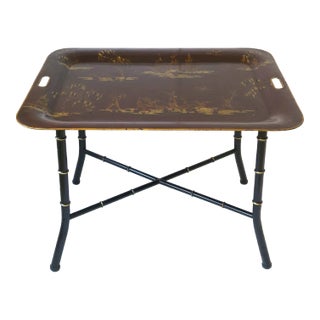 Italian Cocktail Tray Table With Chinoiserie Design For Sale