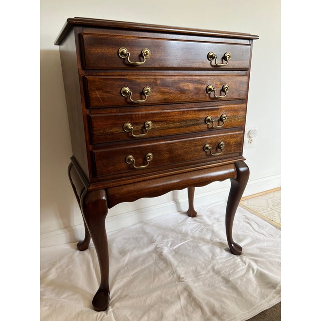 1980s Queen Anne 4Drawer Silverware Chest With Cabriole Legs Chairish
