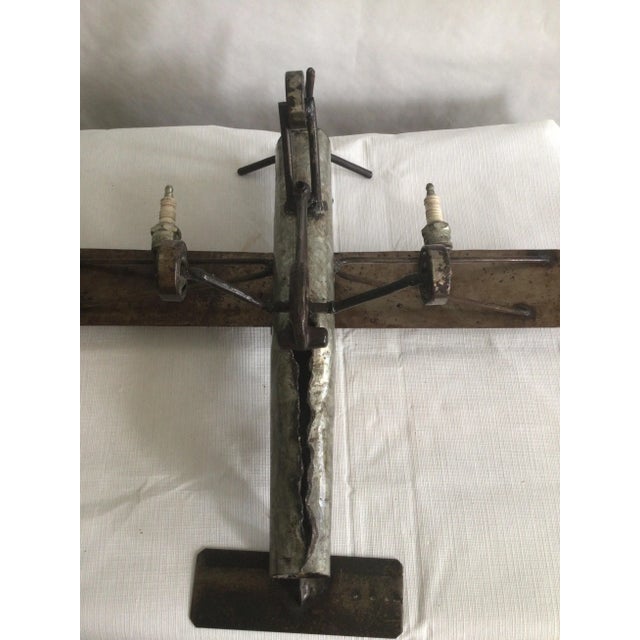 Bronze 1960s Steel Industrial Airplane Sculpture For Sale - Image 8 of 9