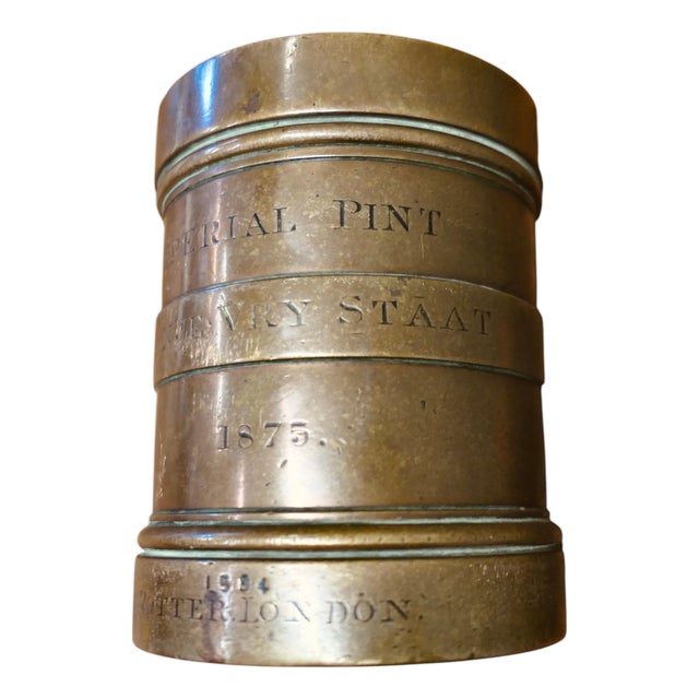 Antique Bronze Imperial Pint Measure from Potter of London, 1875 For Sale