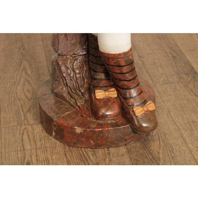 Art Nouveau Mid 20th Century Figural Girl with Flowers Carved Marble Life-Size Statue For Sale - Image 3 of 13