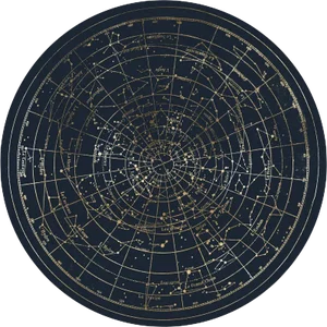 Planisphere Gold, Framed Artwork