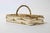 Decorative rectangular serving basket in silverplate with warm gilt-toned finish, produced by Bologna Silverplate, Italy....