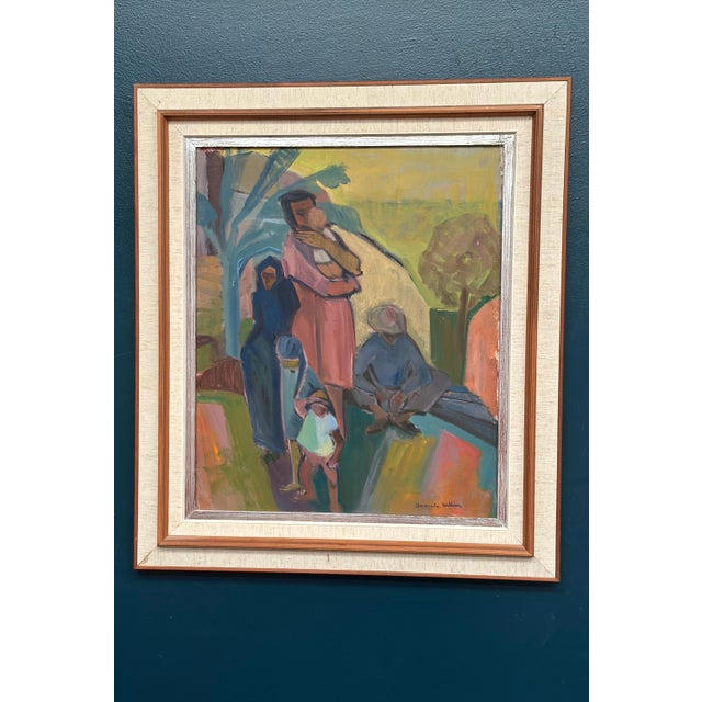 Margareta Wallin, Family in Tenerife, 1950s, Oil on Canvas, Framed For Sale - Image 12 of 17