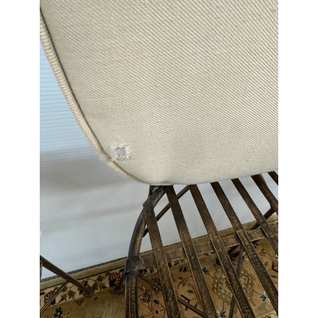 Wrought Iron Bar Stools With Cushions, Set of Three For Sale - Image 11 of 12