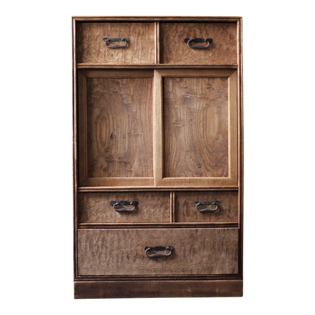 Japanese Antique Nt Tansu 1920s-1940s / Natural Color / Cabinet For Sale