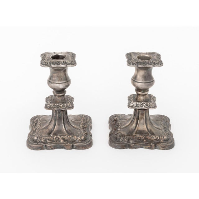 Viners of Sheffield Silverplate Candlesticks, Pair For Sale In New York - Image 6 of 8