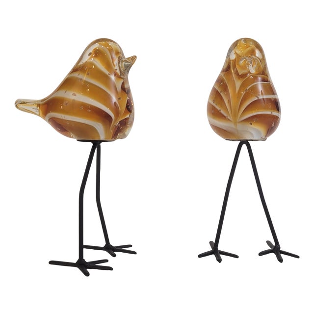 Little Birds in Blown Glass from Chehoma, France, 2000s, Set of 2 For Sale