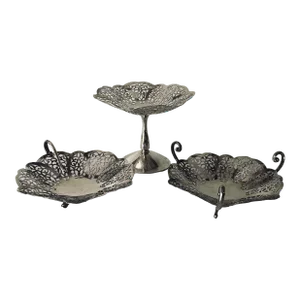 Vintage International Silverplate Lovelace Compote & Candy Dishes - Set of 3
