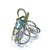 Art Nouveau Bochic “Orient” Vintage Blue Topaz & Emeralds Ring Set 18K Gold & Silver For Sale - Image 3 of 8