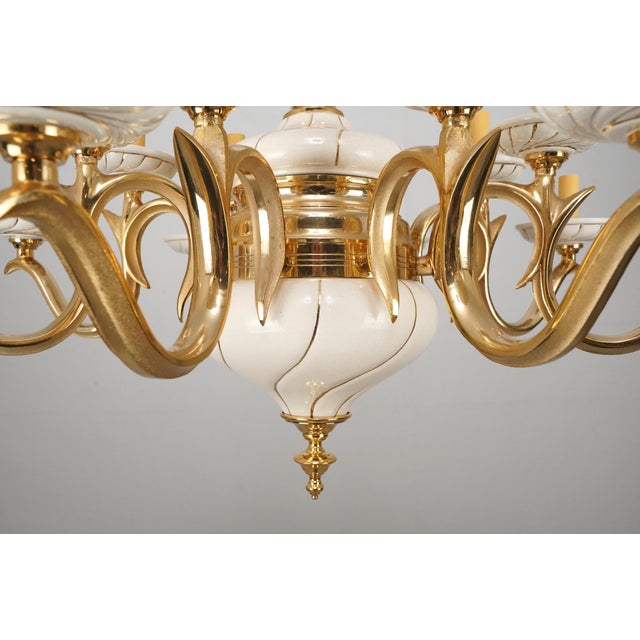 Metal Vintage Italian Neoclassical Revival Porcelain 16 Arm Chandelier For Sale - Image 7 of 10