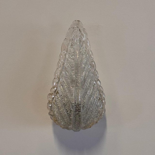 Single Leaf Sconce in Pulegoso Glass with Gold Accents attributed to Barovier & Toso, 1950s For Sale - Image 18 of 18