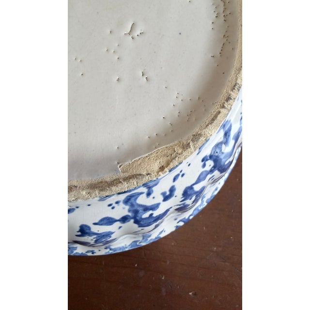 Blue Antique American Blue & White Spongeware Bowl, Circa 1890–1900 For Sale - Image 8 of 14