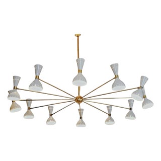 Vintage Twelve-Arm White Lamp from Stilnovo, 1950s For Sale